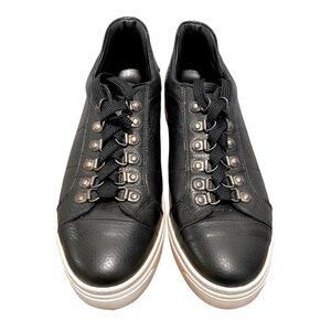 Savio Barbato Italy Black Leather Sneakers